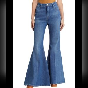 FRAME Extreme Flare Jeans Sz 26 | High Rise Bell Bottom Wide Leg Denim